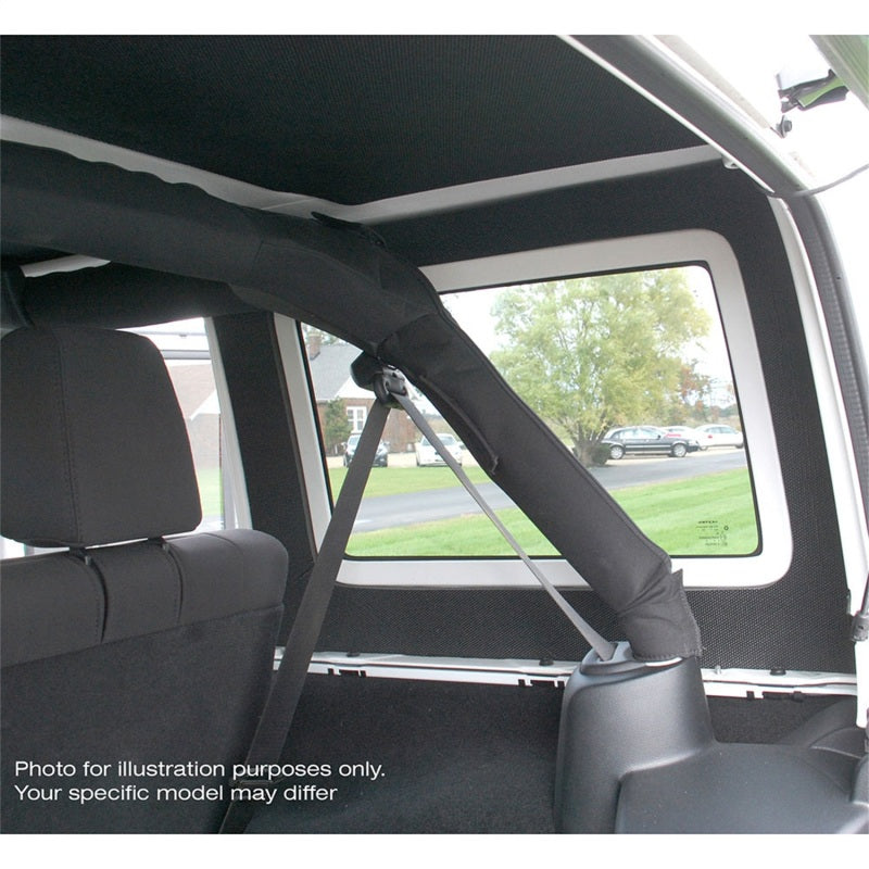 DEI 18-23 Jeep Wrangler JL 2-Door Boom Mat Rear Side Window Trim - 2 Piece - Gray Leather Look