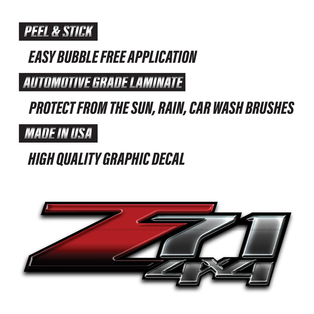 Z71 4x4 Decals Black Stickers Chevy Silverado - F - 1500 2500 HD Stick –  Battle Born Offroad