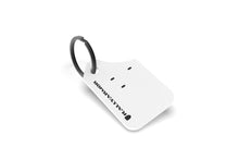 Load image into Gallery viewer, Rally Armor Mini UR Mud Flap Keychain - White w/ Black Logo