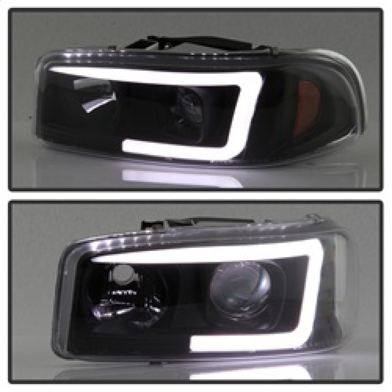 Spyder GMC Sierra 1500/2500/3500 99-06 V2 Projector Headlights - DRL - Black PRO-YD-CDE00V2-LB-BK