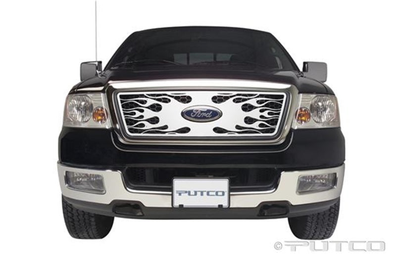 Putco 04-08 Ford F-150 (Honeycomb Grille) w/ Logo CutOut Flaming Inferno Stainless Steel Grille