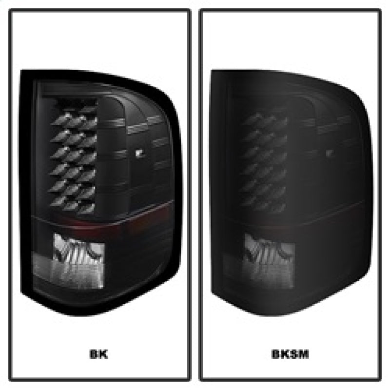 Xtune Chevy Silverado 07-13 LED Tail Lights Black Smoke ALT-JH-CS07-LED-BKSM