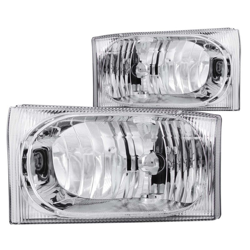 ANZO 2000-2004 Ford Excursion Crystal Headlights Chrome 2pc
