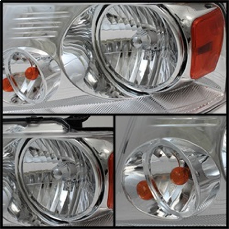 Xtune Ford F150 04-08 Amber Crystal Headlights Chrome HD-JH-FF15004-AM-C