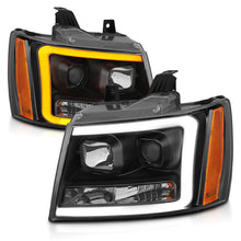Load image into Gallery viewer, ANZO 07-14 Chevy Tahoe Projector Headlights w/ Plank Style Design Black w/ Amber