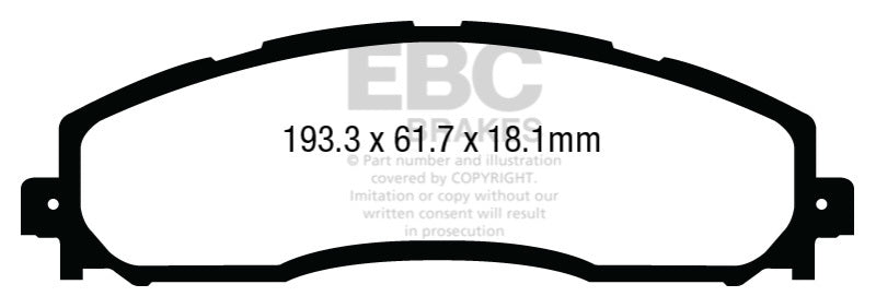 EBC 13+ Ford F250 (inc Super Duty) 6.2 (2WD) Yellowstuff Rear Brake Pads