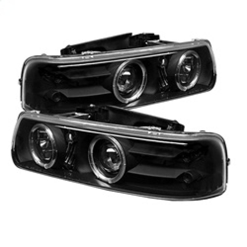 Spyder Chevy Silverado 1500/2500 99-02 Projector Headlights LED Halo LED Black PRO-YD-CS99-HL-BK