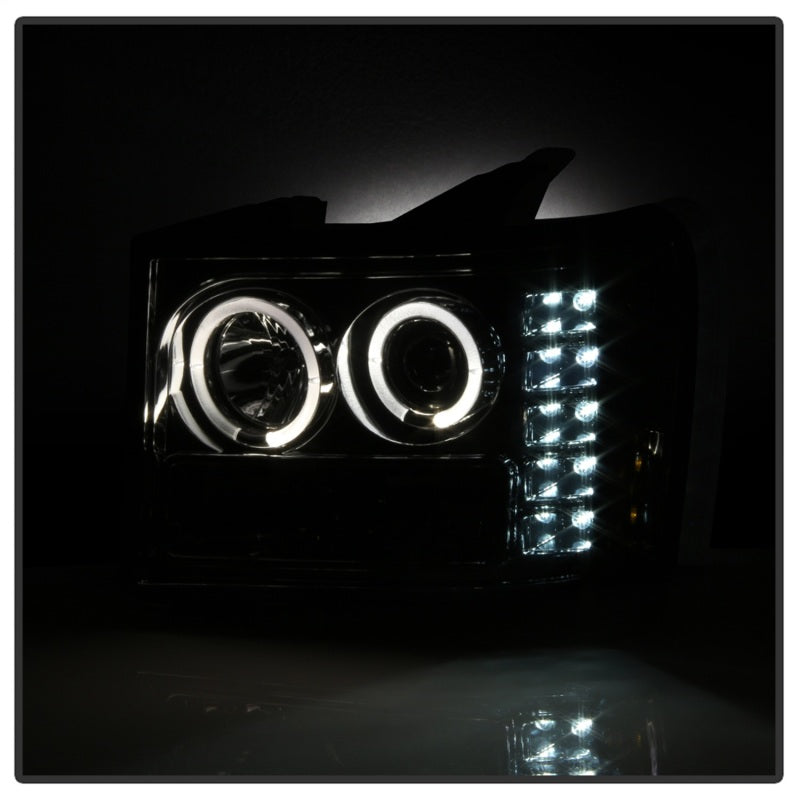 Spyder GMC Sierra 1500/2500/3500 07-13 Projector Headlights LED Halo- LED Smoke PRO-YD-GS07-HL-SM