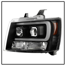 Load image into Gallery viewer, Spyder 07-14 Chevy Suburban/1500/2500/Tahoe V2 Projector Headlights Blk PRO-YD-CSUB07V2-DRL-BK