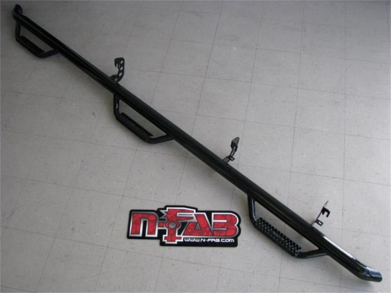 N-Fab Nerf Step 16-17 Toyota Tacoma Double Cab 6ft Bed - Gloss Black - Bed Access - 2in