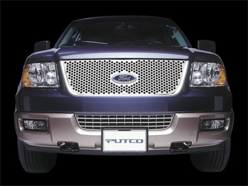 Putco 87-91 Ford F-150 w/Logo CutOut Punch Stainless Steel Grilles