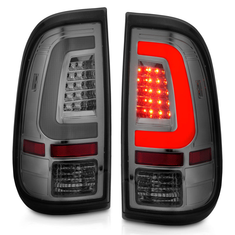 ANZO 2008-2016 Ford F-250 LED Taillights Chrome Housing Smoke Lens (Pair)
