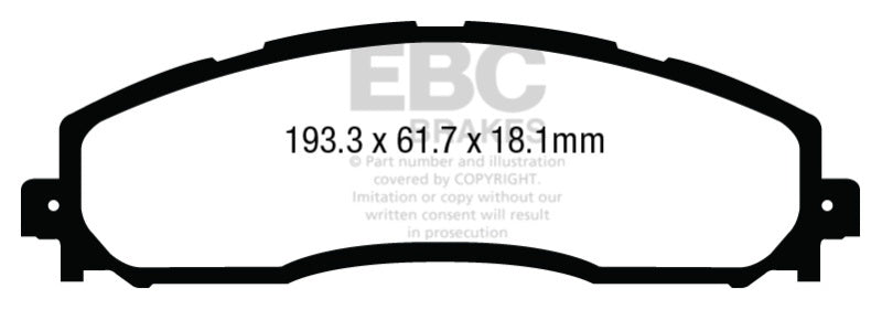 EBC 13+ Ford F250 (inc Super Duty) 6.2 (2WD) Ultimax2 Rear Brake Pads