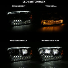 Load image into Gallery viewer, ANZO 16-18 Chevrolet Silverado 1500 LED Projector Headlights w/Plank Style Switchback Chrome w/Amber