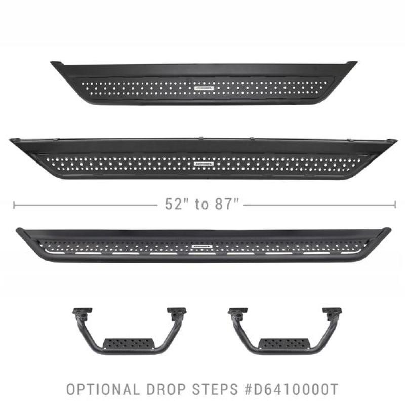 Go Rhino Dominator Extreme D6 SideSteps - Tex Blk - 4in Drop Down Step ...