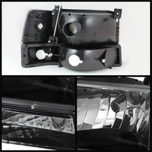 Load image into Gallery viewer, Xtune Ford F150/Bronco 92-96 Headlights w/Corner Bumper 6pcs Amber- Black HD-JH-FB92-SET-AM-BK