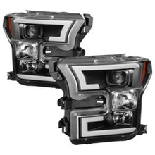 Load image into Gallery viewer, Spyder Ford F150 2015-2017 Projector Headlights - Light Bar DRL LED - Black PRO-YD-FF15015-LBDRL-BK
