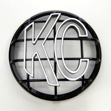 Load image into Gallery viewer, KC HiLiTES 6in. Round ABS Stone Guard for Apollo Lights (Single) - Black w/White KC Logo
