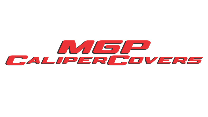MGP 4 Caliper Covers Engraved Front & Rear 11-18 Jeep Grand Cherokee Black Finish Silver Jeep Logo