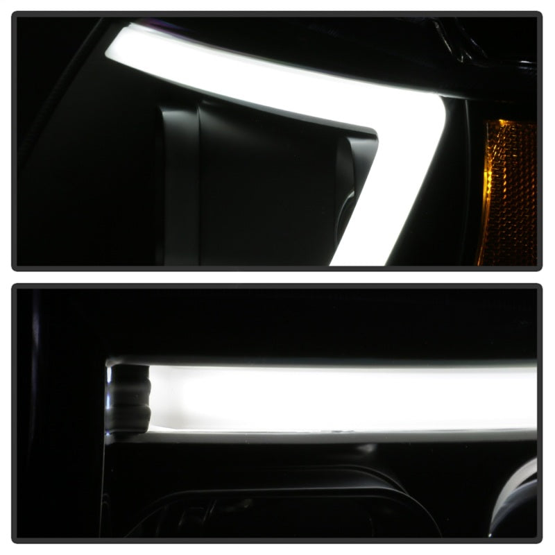 Spyder 99-04 Jeep Grand Cherokee Projector Headlights - Light Bar DRL LED - Black