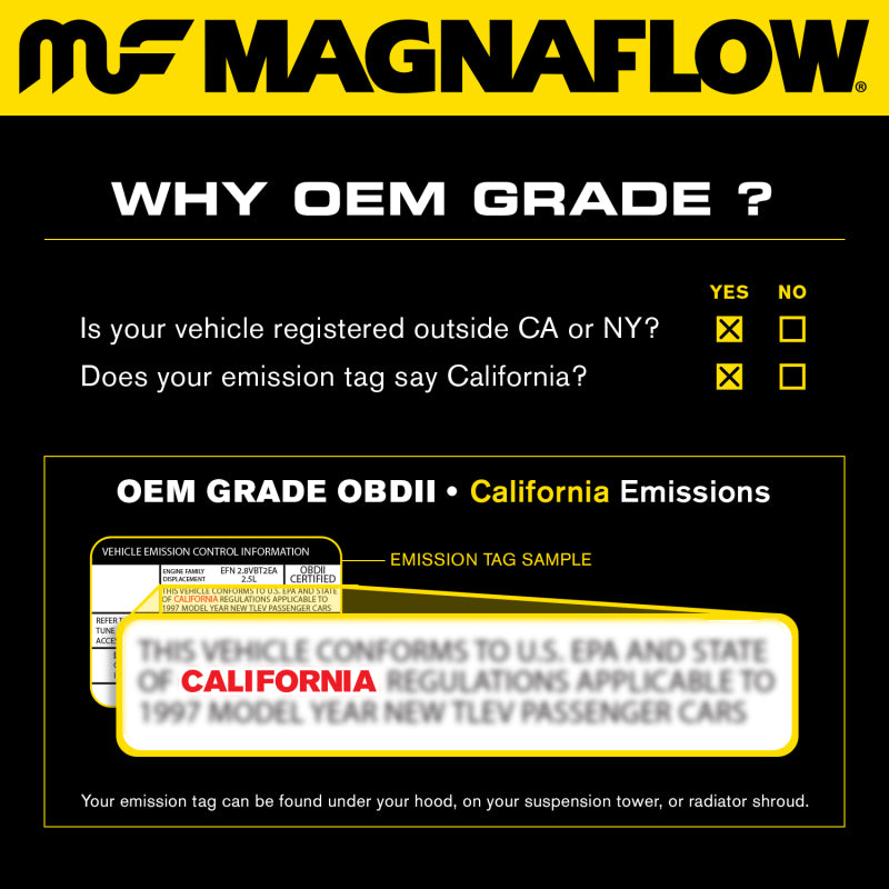 MagnaFlow Conv Univ 2in Inlet/Outlet Center/Center Round 11in Body L x 5.125in W x 15in Overall L