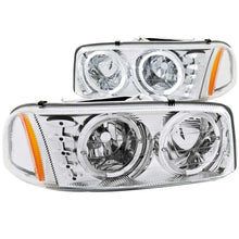 Load image into Gallery viewer, ANZO 1999-2006 Gmc Sierra 1500 Crystal Headlights w/ Halo and LED Chrome