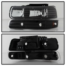Load image into Gallery viewer, Xtune Chevy TahOE 00-06 Amber Crystal Headlights w/ Bumper Lights Black HD-JH-CSIL99-SET-AM-BK