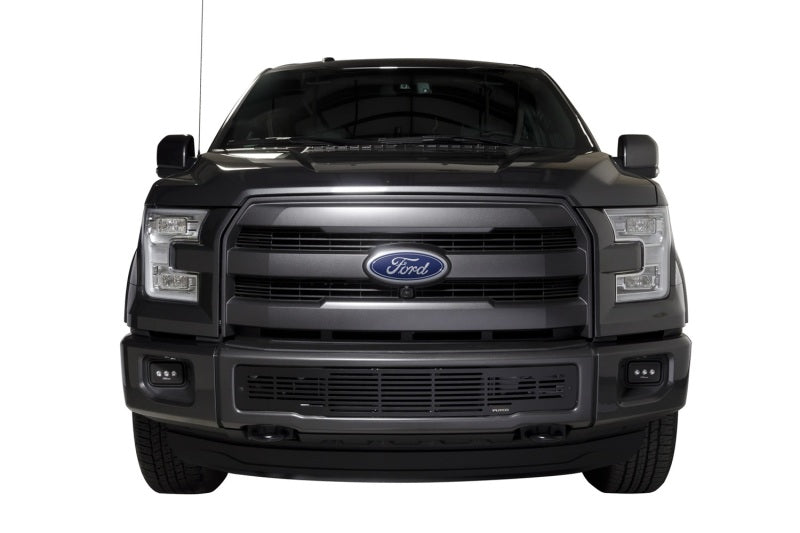 Putco 15-17 Ford F-150 - Stainless Steel Black Bar Design Bumper Grille Inserts