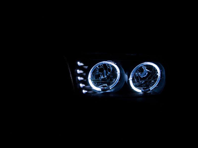 ANZO 1999-2006 Gmc Sierra 1500 Crystal Headlights w/ Halo and LED Black