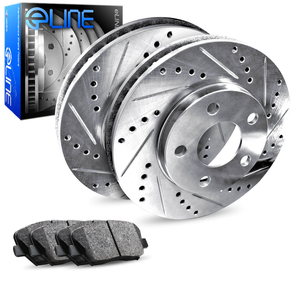 R1 Concepts eLINE Series Brake Rotors - Ford Super Duty (22) Rear Slotted & Drilled Pair